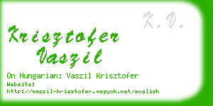 krisztofer vaszil business card